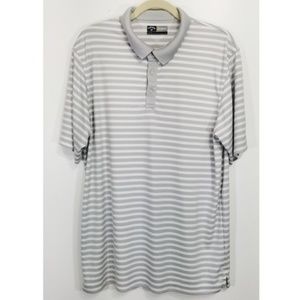 Callaway Gray White Striped Opti-Dri Polo Shirt